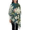 thumbnail image 4 of Cauagu Tropical Parrot Floral Artwork Print Women Wrap Shawl tassels Scarves Retro Scarf 77.6"X28.3", 4 of 8