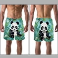 thumbnail image 3 of luoweisi Men's Beach Shorts Quick Dry Swim Trunks with Mesh Lining Panda L, 3 of 5