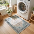 thumbnail image 5 of Toyoso 3x5 Area Rug Living Room Rugs - Vintage boho Decor Floral Area Rugs for Bedroom Dining Room Machine Washable Farmhouse Floral Carpet- Blue, 5 of 6