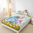 thumbnail image 3 of Erosebridal Colorful Cartoon Easter Eggs Kids Bed Sheets,Pink Bowknot Cute Blossom Flowers King Sheets For Girls 4 Pieces, 3 of 6