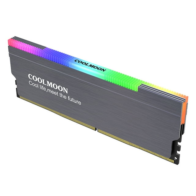 5V-3PIN ARGB DDR Memory RAM Cooler Aura Sync Memory Cooling Vest with Thermal Silicone Pad for Desktop Computer PC Memory Grey
