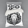 thumbnail image 2 of Ambesonne Black and White Bedding Set 3 Pcs, Lion Portrait, Twin XL, Black and White, 2 of 3