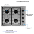thumbnail image 4 of Parrilla de Gas Empotrable Garell 4 Quemadores Acero Inoxidable Encendido Electrónico PE4QE-I, 4 of 7