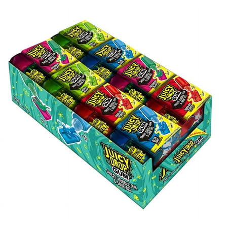 Juicy Drop, Assorted Sweet Bubble Gum with Sour Gel Application, 8 Pc, 16 Ct