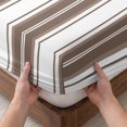 thumbnail image 3 of Twin XL Size Fitted Sheet Set - Brown Striped 2 Piece Bedding Sets 16" Deep Pocket Fitted Sheet with 1 Pillowcases, Modern Thin Line Vertical Stripes Brushed Microfiber Hotel Luxury Bed Sheets, 3 of 9