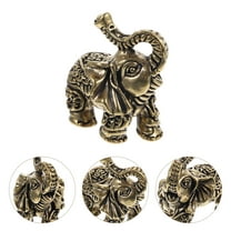 ETEREAUTY Vintage Brass Elephant Decor with Creative Craftsmanship for Car Tabletop Or Indoor Display