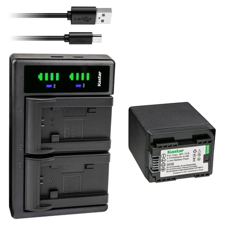 Kastar 1-Pack BP-745 Battery and LTD2 USB Charger Compatible with Canon VIXIA HF R38 HFR38  VIXIA HF R40 HFR40  HF R42 HFR42  VIXIA HF R50 HFR50  HF R52 HFR52  VIXIA HF R60 HFR60  HF R62 HFR62 Camera