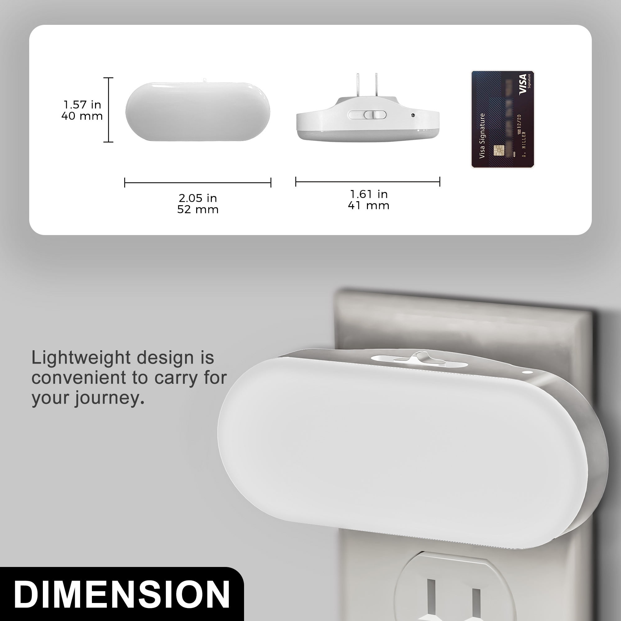 YANSUN 2-Pack 1W White Dimmable Blue Integrated LED Night Light with Dusk to Dawn Sensor, Plug-in, for Bedroom, Stairwell