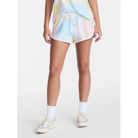 No Boundaries Pride Contrast Binding Mesh Dolphin Shorts, 2'' Inseam, Women's XXS-XXL