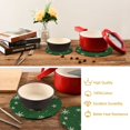 thumbnail image 6 of Wobogo Green Background with Snowflakes Trivets Potholders Set of 2 Cotton Woven Round Hot Plate Mats for Hot Dishes Bowls Teapots, 6 of 7