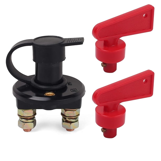 Interruptor de desconexión de batería con llaves, interruptor de apagado de batería de 12 V-24 V para barco marino, RV, ATV, coche, camión, vehículo, interruptor maestro de batería impermeable,