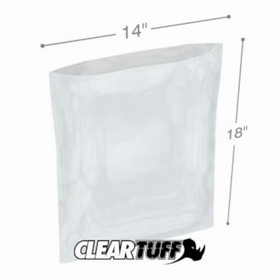 International Plastics PB11418 14 x 18 in. Clear Poly Bags, 0.00125 Gauge - Case of 1000