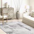 thumbnail image 1 of RYB HOME Washable Living Room Rug, 5x8 Modern Abstract Area Rug for Bedroom, Soft Faux Wool Non Slip Farmhouse Floor Carpet for Dining Home Office Nursery Playroom, 5x8 ft, Stone Blue, 1 of 8