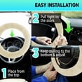 thumbnail image 4 of Australian Sheepskin Wool Steering Wheel Cover For Women & Men Universal 15 Inch Steering Wheels & Accessories Ecofriendly Wheel Cover For Car Car Access, 4 of 5