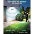 thumbnail image 4 of HAARAY Solar Motion Sensor Lights Outdoor with Ground Stake, 3-Head Adjustable 2500LM 236 LED Solar Wall Security Flood Lights IP65 Waterproof for Outside Porch Backyard Patio Garage, 2 Pack, 4 of 11