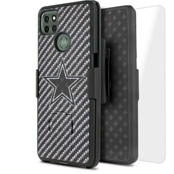 for Motorola Moto G9 Power with Temper Glass Case Slim Shell Shock Absorption Kickstand Armor Case with Belt Swivel Clip Holster Cover