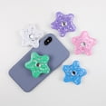 thumbnail image 3 of Huanledash Mobile Phone Grip Holder Universal Retractable Gradient Solid Color Rhinestone Five-pointed Star Phone Finger Expanding Stand for Watching TV, 3 of 8