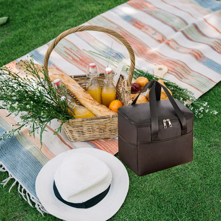 Rattan Picnic Basket Design Lunch Box with Zipper Closure