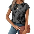 thumbnail image 5 of Ronuti Womens Printed Style Tops Short Sleeve Shirts Crew Neck Cute Trendy Basic Tunic, 5 of 9