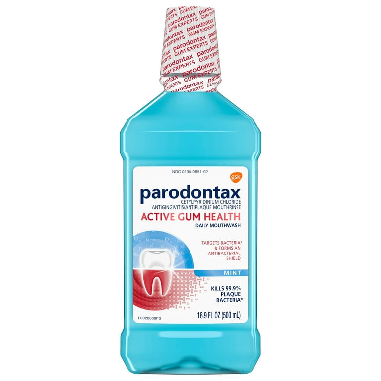 Parodontax Active Gum Health Mouthwash, Mint, 16.9 fl oz, for Adults