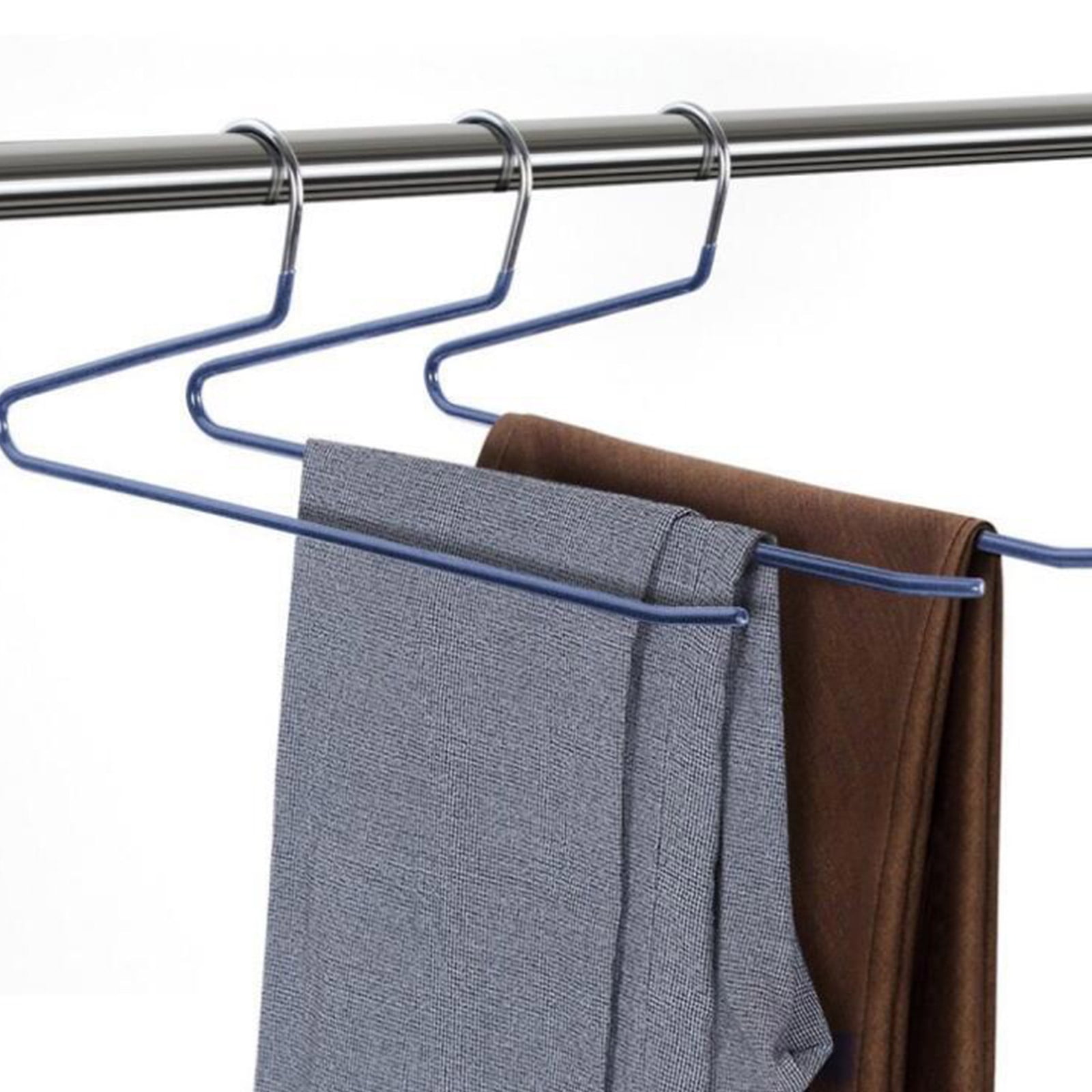 Pants Hangers 12 Pack Heavy Duty Hangers Open Ended No for Sharp Edges 4 Colors Jeans Hanger Trouser Slack Hangers