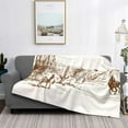 thumbnail image 2 of Uemuo Western Desert Cowboys Printed Throw Blanket for Couch, Fluffy Fuzzy Blankets for Bed, Sofa, Cozy Flannel Faux Fur Blanket-50"x40", 2 of 6