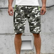 LoyisViDion Mens Pants Clearance Mens Summer Casual Fitness Bodybuilding Camouflage Printed Sports Shorts Pants Gray XXL