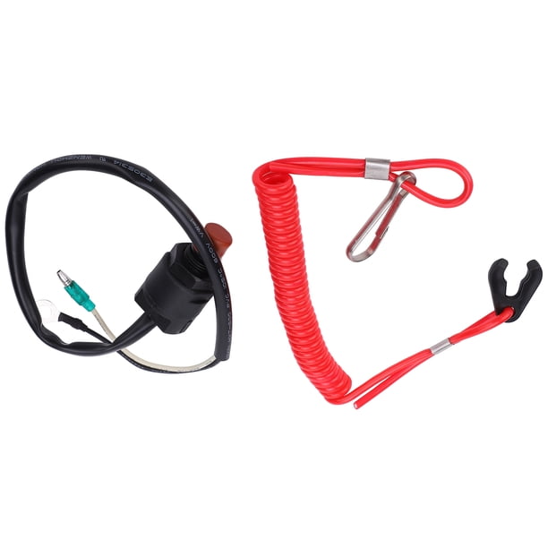 Interruptor de parada de emergencia BuyWeek para motor de barco Negro + Rojo