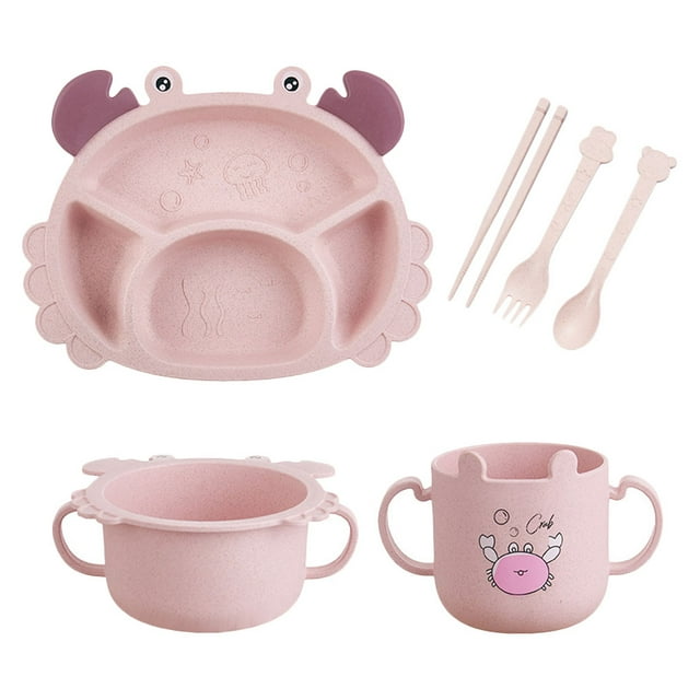6 Pcs 1 Ensemble Ensemble de Salle à Manger pour Enfants Assiette de Repas pour Enfants Bol Pratique Tasse Simple