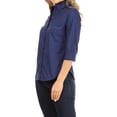 thumbnail image 3 of Women's Casual Stretch Button Down 3/4 Sleeve Blouse, 3 of 5