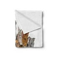 thumbnail image 2 of Pet Lover Soft Flannel Fleece Throw Blanket, Portrayal Group of Vibrant Shaded Pets Cats and Dogs Australian Shepherd, Cozy Plush for Indoor and Outdoor Use, 70" x 90", Multicolor, by Ambesonne, 2 of 5