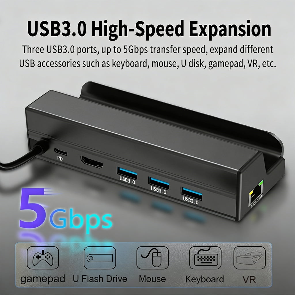Excellent Aluminum USB C Hub For Gaming Handheld With Rapid Data Transfer And Display Output