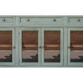 thumbnail image 2 of Rozy 70 Inch Console Sideboard Cabinet - 4 Glass Doors - Teal Blue Pine Wood, 2 of 4