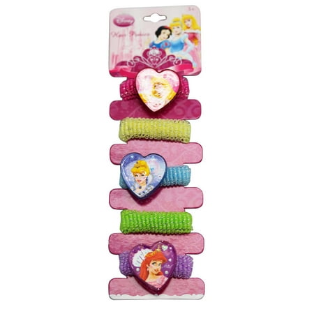 Disney Princess Assorted Colors Mini Scrunchie Set (5 pc, 3 Have Princess Charms)