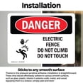 thumbnail image 3 of (2 Pack) Electric Fence Do Not Climb OSHA Danger Sign 14 Inch X 10 Inch Vinyl Label Decal Sticker Weather Resistant, UV Protected for Workplace, Business, and Construction Site, Made in, 3 of 7