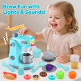 thumbnail image 2 of CUTE STONE Kids Play Kitchen Appliances Set, Pretend Kitchen Toys with Coffee Maker, Blender & Toaster, Realistic Sounds and Light, Include, 2 of 7