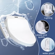 Kerde Smart Electronic Bidet Toilet Seat with Heated Seat and Dryer, Elongated White