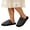 Black, variant on Iyufng Womens Striped Fuzzy Plush Close Toe Slippers Soft Warm Cozy Slip on Indoor House Slides