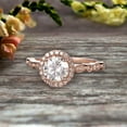thumbnail image 5 of 1.75 Carat Halo Moissanite Diamond Engagement Ring Classic Vintage Art Deco 10k Solid Rose Gold, 5 of 9