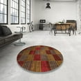 thumbnail image 3 of Ahgly Company Indoor Rectangle Abstract Saffron Red Checkered Area Rugs, 5' x 7', 3 of 6