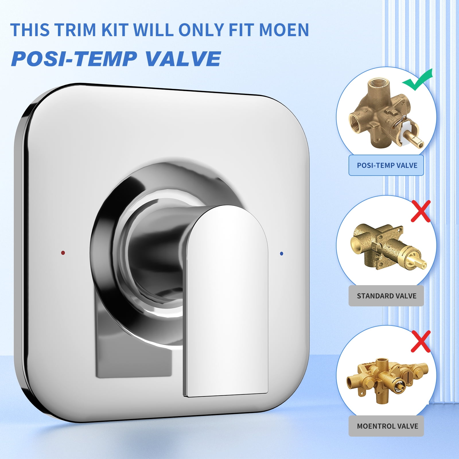 Moen Genta Dusch-/Badewannen-Armatur Ohne Brausekopf – Posi-Temp Thermostat, Brush Nickel