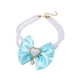 thumbnail image 2 of Pet Pearl Bow Necklace, Princess Style Faux Pearl Collar, Decorative Dog Cat Jewelry, Adjustable Photo Shoot Party Accessory Gift, 2 of 6