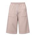 thumbnail image 6 of Men's Cargo Sweat Shorts Casual Drawstring Elastic Waist 3/4 Athletic Workout Gym Jogger Shorts with Big Pockets M, 6 of 7
