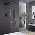 thumbnail image 3 of Three Functions Thermostatic Shower System, Dual-function Rainfall Shower Head with Handheld Sprayer, 3 of 5