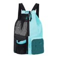 thumbnail image 3 of Almencla Mesh Drawstring Backpack Large Capacity Folding Portable Lightweight Gym Bag light blue, 3 of 8