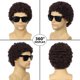 thumbnail image 2 of Peluca Tereshar para hombre, rizada, afro, marrón, con gafas de los años 70 y 80, 2 of 8