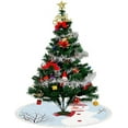 thumbnail image 4 of GZHJMY Christmas Tree Skirt, 30" Xmas Tree Skirts Snowman in Winter Park with Bird Christmas Tree Mat for Christmas Holiday Party Ornaments, 4 of 5