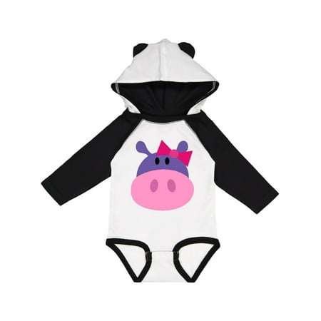 

Inktastic Girl Hippo Gift Baby Girl Long Sleeve Bodysuit