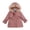Hot Pink, variant on Fesfesfes Puffer Jackets Toddler Boys and Girls Cute Solid Color Hoodie Jacket Winter Warm Cotton Clothes Thick Coat