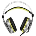 thumbnail image 1 of Matsuzay Auriculares para juegos E800 Auriculares estéreo con reducción de ruido Auriculares portátiles ajustables para juegos Cables de audio/vídeo Amarillo, 1 of 1